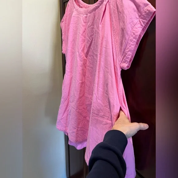 Free People Boxy Short Sleeve Tunic Top in Pink - Picture 4 of 9